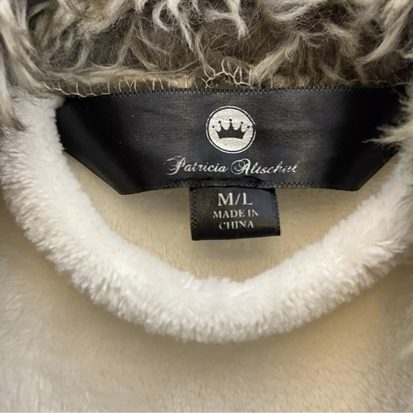 Patricia Altschul Ivory Faux Fur Trim Cozy Soft Belted Robe Med - Large Pockets - Picture 10 of 11